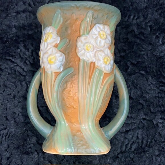REPRODUCTION Roseville Pottery Vase - Jonquils, Circa 1996 - Picture 2 of 10